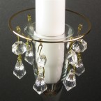 Bobeches - Large Round Glass Drip Catchers With 6 Ornaments